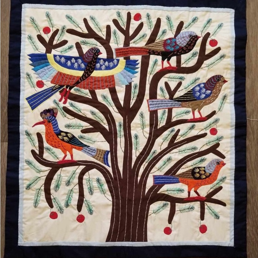 Handmade Patchwork Tree of life. 33” x 33”, Nice wall hanging art.